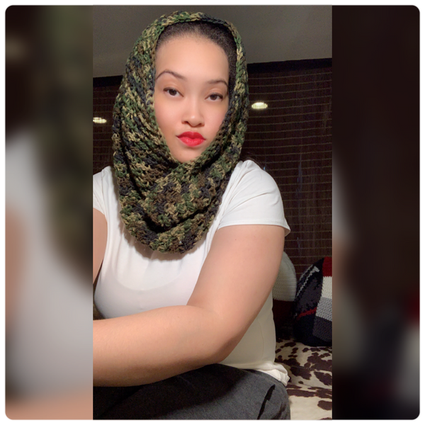 Camouflage Oversized Cowl