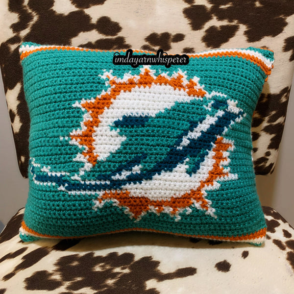 Miami Dolphins Throw Pillow