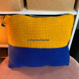 Gold & Royal Blue Afro Throw Pillow (Made To Order)