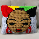 Rasta Double Puffs Throw Pillow (Made To Order)