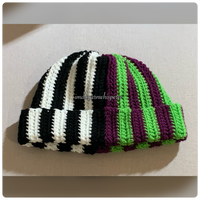 Beetlejuice-Inspired Striped Beanie (Unisex)