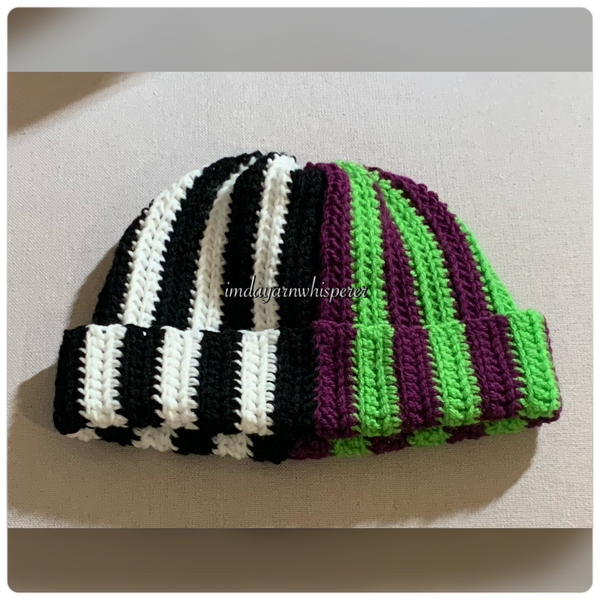 Beetlejuice-Inspired Striped Beanie (Unisex)