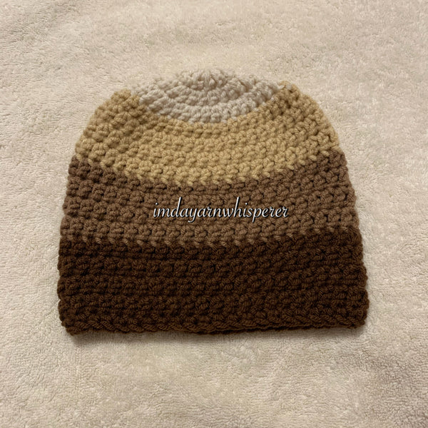 Shades of Brown Striped Adult Beanie (Unisex)