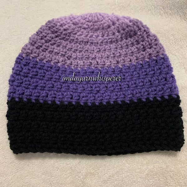Shades of Purple/Black Adult Beanie (Unisex)