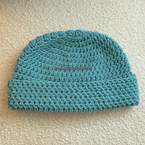Arctic Blue Fold Over Adult Beanie (Unisex)