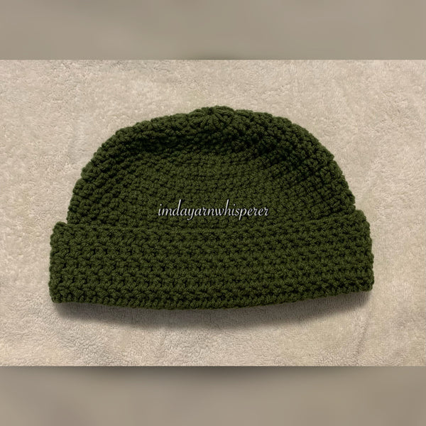 Leaf Green Fold Over Adult Beanie (Unisex)