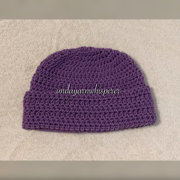 Amethyst Fold Over Adult Beanie (Unisex)