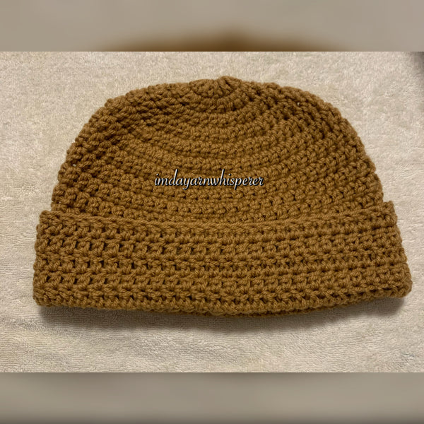Camel Fold Over Adult Beanie (Unisex)