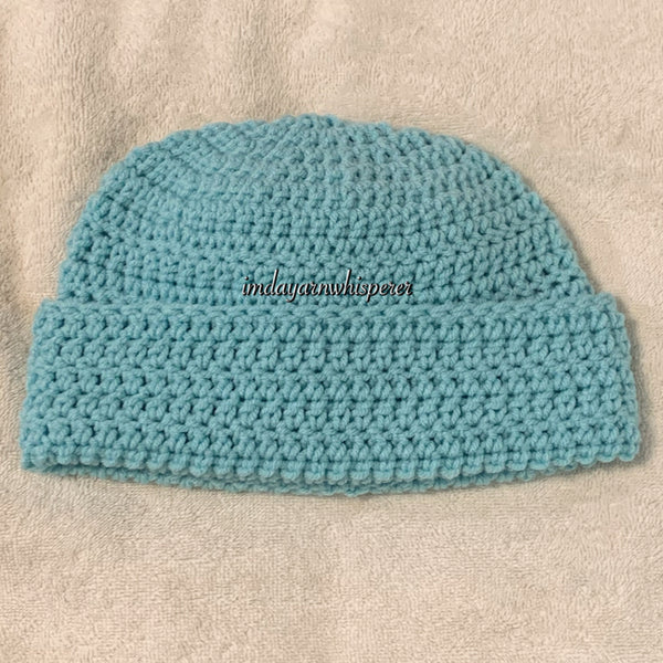 Aqua Fold Over Adult Beanie (Unisex)