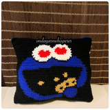 Cookie Monster Heart Eyes Throw Pillow