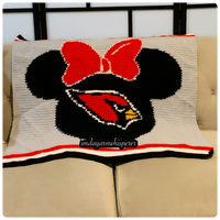 Minnie Mouse x Arizona Cardinals Baby Blanket