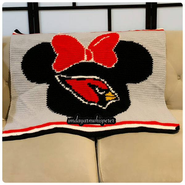 Minnie Mouse x Arizona Cardinals Baby Blanket