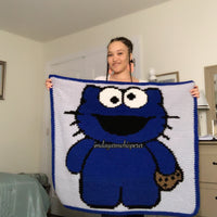 Cookie Monster x Hello Kitty Blanket
