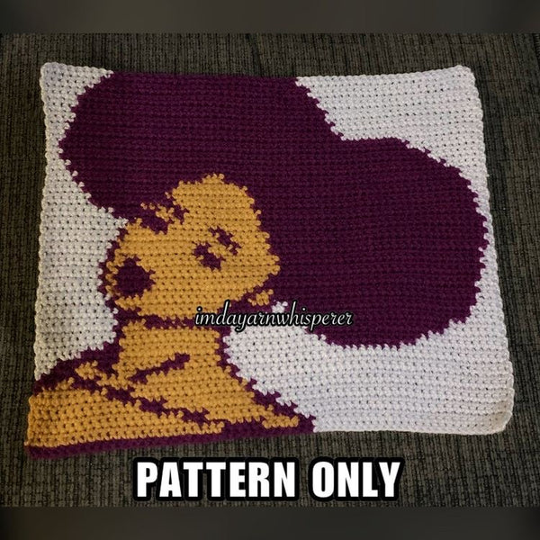 Purple Double Afro Puffs Pillow Pattern
