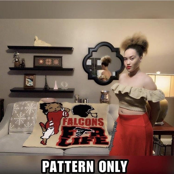 Atlanta Falcons x Betty Boop Blanket Pattern