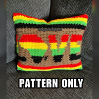Rasta Love Africa Letters Pillow Pattern